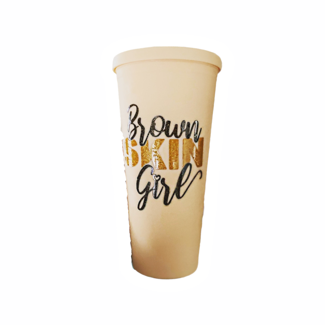 AND SIP Gray Tumbler (Tan Skin) – The Creative Brown Girl Shop